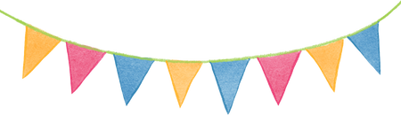 Stylized Watercolor Circus Bunting Flags